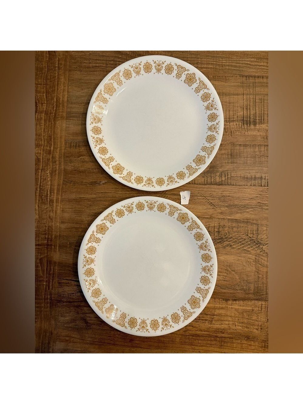 Corelle Butterfly Gold pattern Two Dinner Plates Excellent shape.